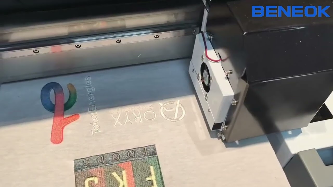 Embroidery technology + DTG + visual positioning real-time printing