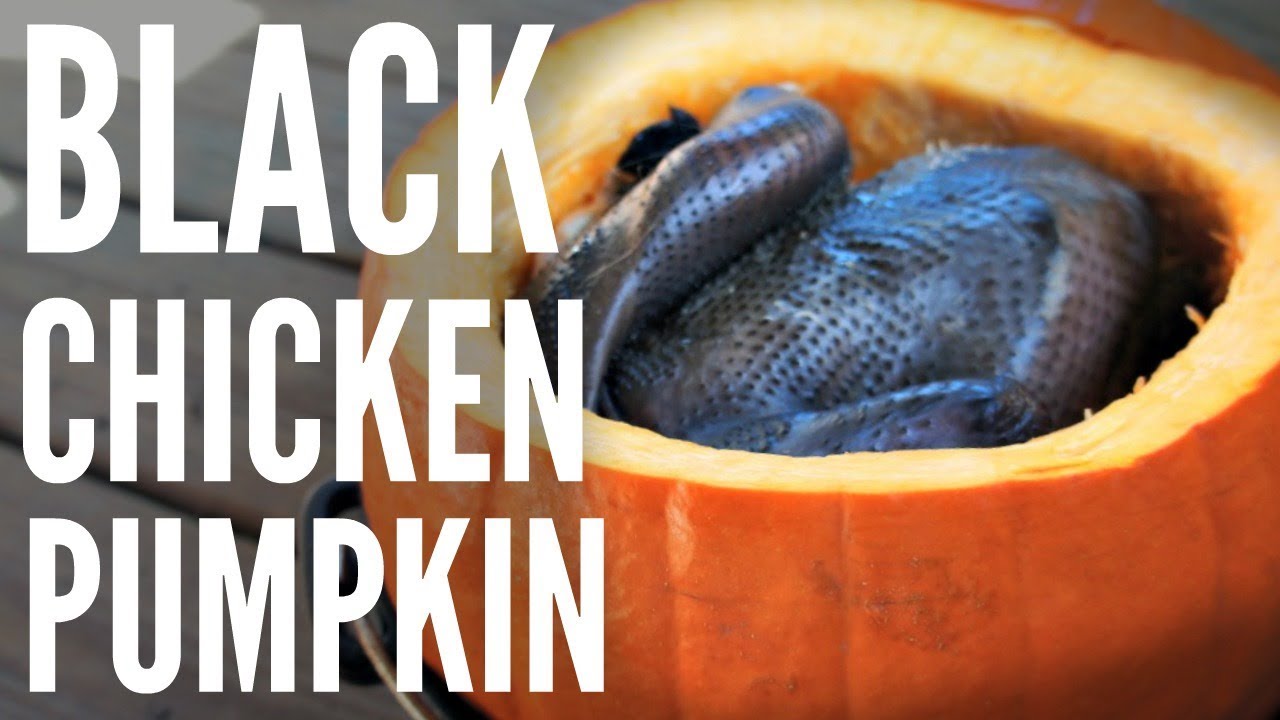 Cooking a Whole BLACK Silkie CHICKEN in a PUMPKIN -- Chinese herbal soup | emmymade