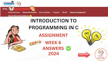Nptel introduction to programming in c week 6 assignment answer 2024|nptel programming in c answers