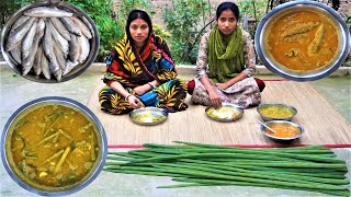 মুখে লেগে থাকার মত সজনে ডাটা দিয়ে মসুর ডাল সিদ্ধ আর চারাপোনা মাছের ঝোল রেসিপি । Healthy Village Food