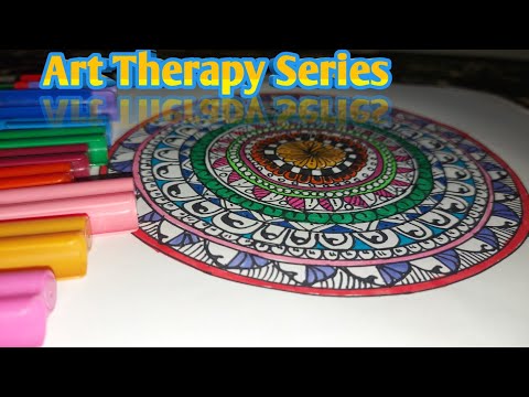 How to draw simple mandala using circle | Art Therapy | Mandala Art for beginners | Mandala drawing