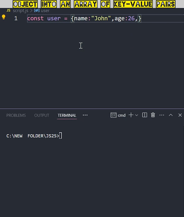 How to Convert Objects to Arrays in JavaScript 🔥 #shorts #javascript # ...