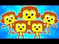Пять маленьких обезьян | рифма для детей |мультфильм обезьяна рифма | Five Little Monkeys