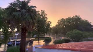 Wonderful lights of Summer Sunset thunderstorm this day in front of my window , 2023 ,June the 12