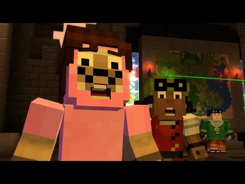 Lets Play Minecraft Story Mode #5- Axel Pees on Who- THE END of Episode  One- The Order of the Stone - video Dailymotion