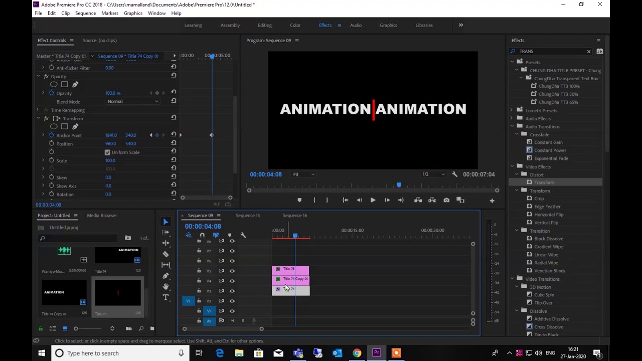 premiere pro free text animation presets