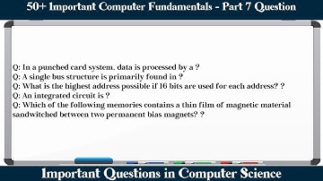 MCQ Questions Computer Fundamentals - Part 7 with Answers
