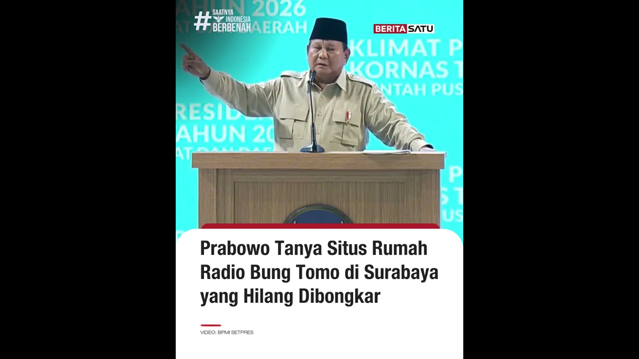 Prabowo Pertanyakan Lenyapnya Rumah Radio Bung Tomo di Surabaya 