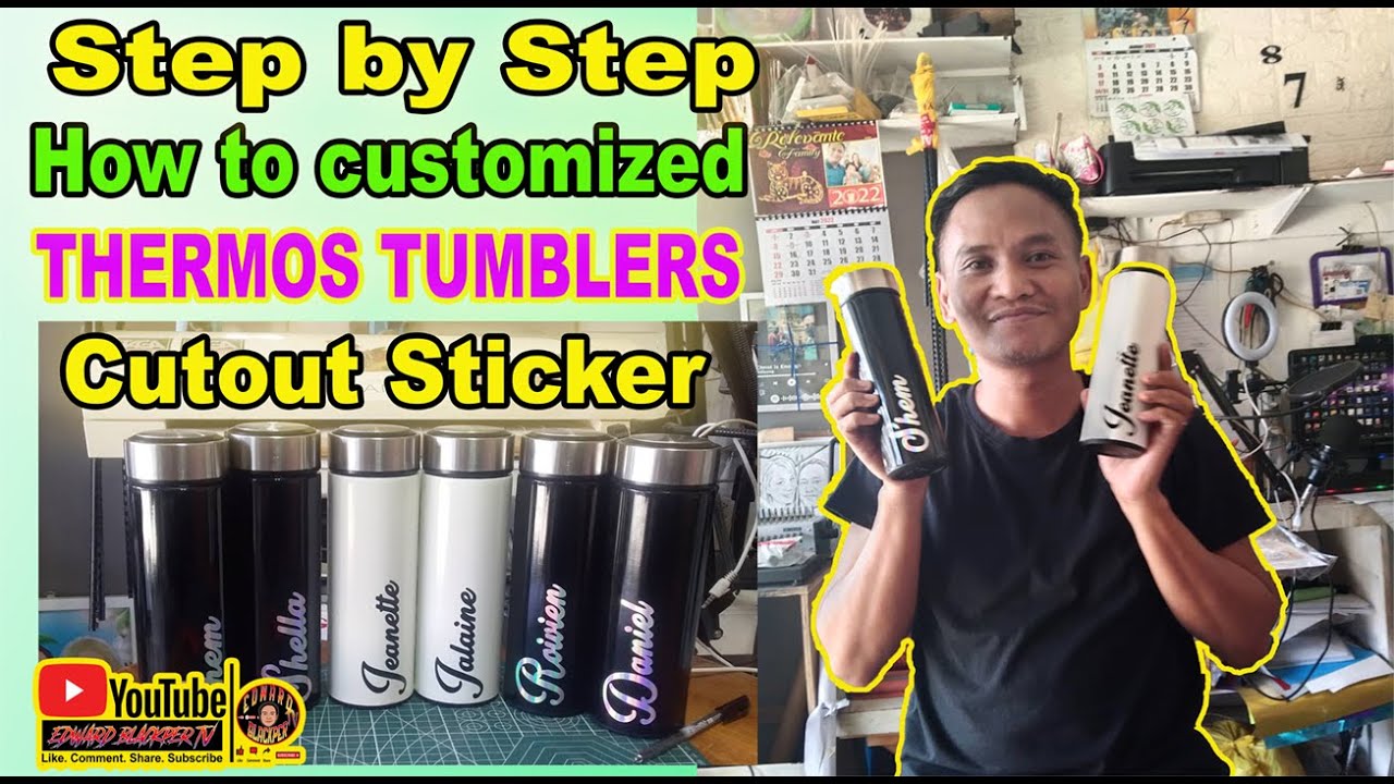 How to Personalized or Customized Tumblers Cutout Sticker TUTORIAL