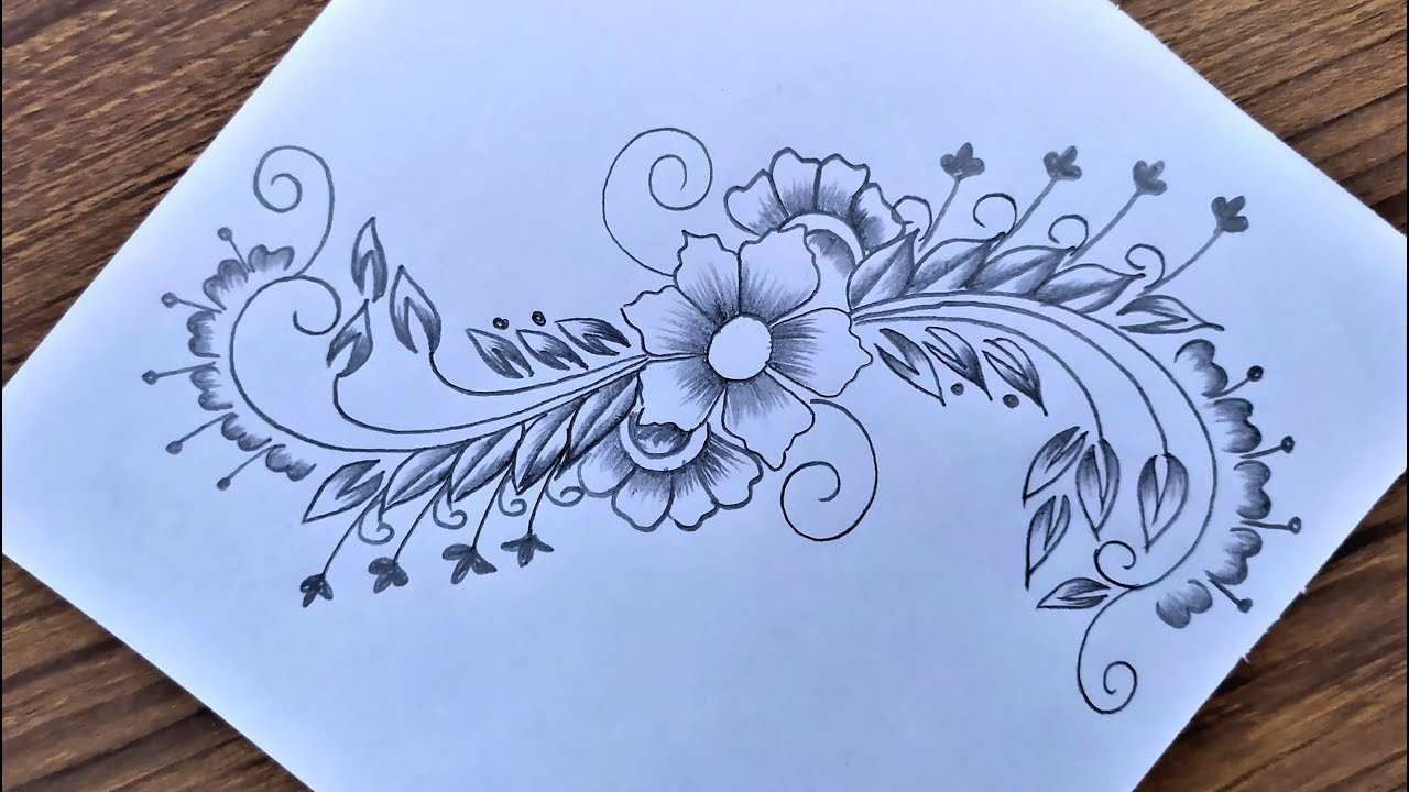 How to draw flowers with pencil for beginners KhalilArt - YouTube