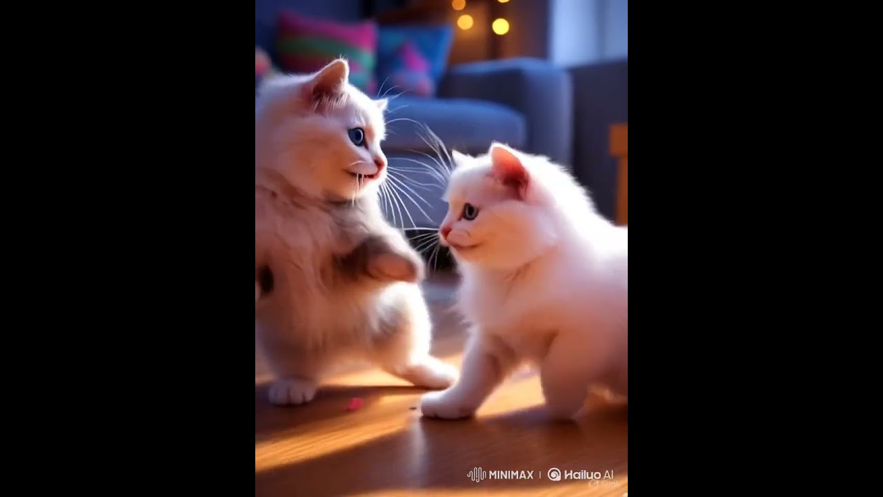 White Cat vs Tabby – The Cutest Battle Ever 🐾🔥