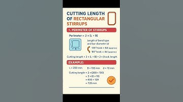 Basic Knowledge for Civil Engineering | #Cutting #Length of Rectangular Stirrups | #Shorts #BBS