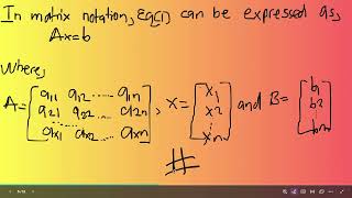 Numerical Mathematics(Lesson 17): 'Solution of System of Linear Equations'