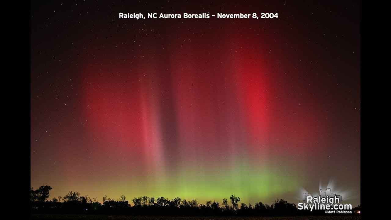 Aurora Borealis visibile in Raleigh, NC November 8, 2004 YouTube
