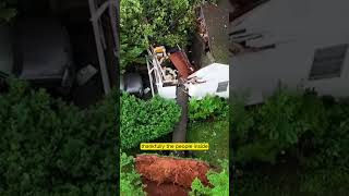 Drone footage shows home sliced by tree as tornado cleanup begins in Montgomery County | NBC4