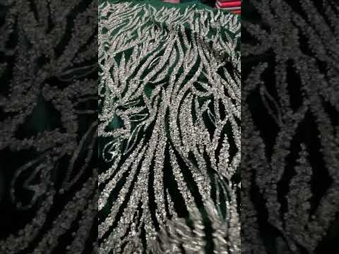 Beaded velvet fabric