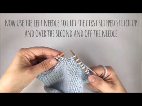 Learn to Knit: sk2p (Slip, Knit Two Together, Pass Slipped Stitch Over)