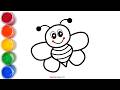 Honey Bee Drawing for Kids 🐝🍯 | Learn Colors & Fun 2D Animation 🎶Chuchu Draw TV 🎨 |
