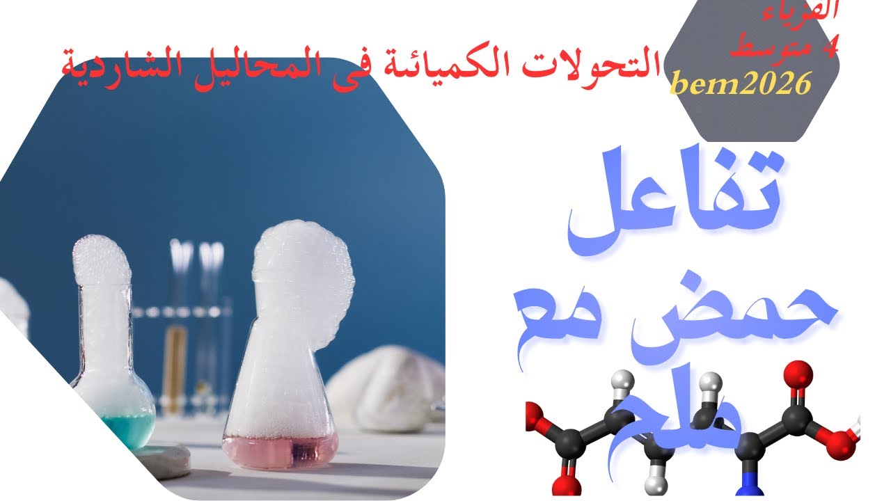 ملخص شامل لتفاعل حمض مع ملح (الكلس)  4متوسط bem 2026 كيف تثبته فى الذاكرة طويلا بلا عناء