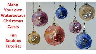 Christmas Watercolour Baubles: How To Make Your Own Cards