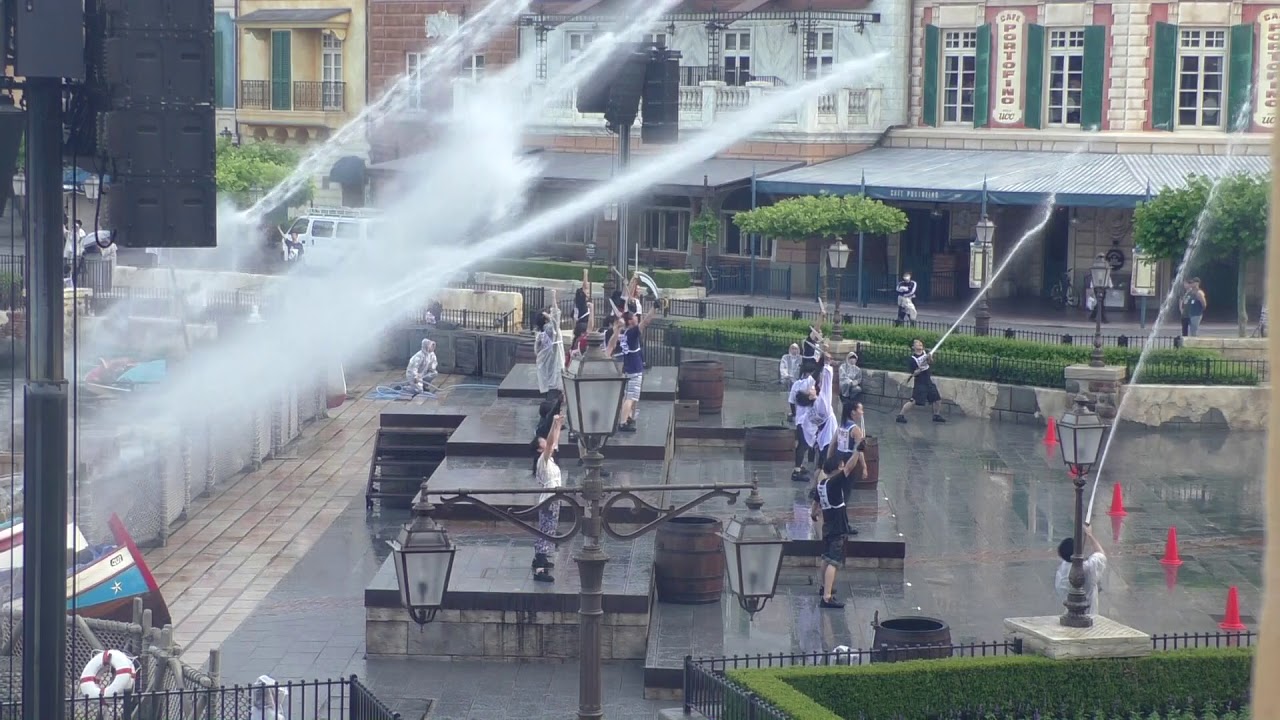 【TDS】早朝練習 パイレーツ・サマーバトル ゲット・ウェット! 2019「ミッキー広場」横 リハーサル一部