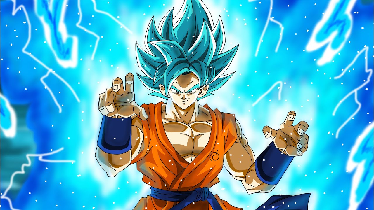 Goku Super Saiyan Blue digital drawing by me. : r/dbz