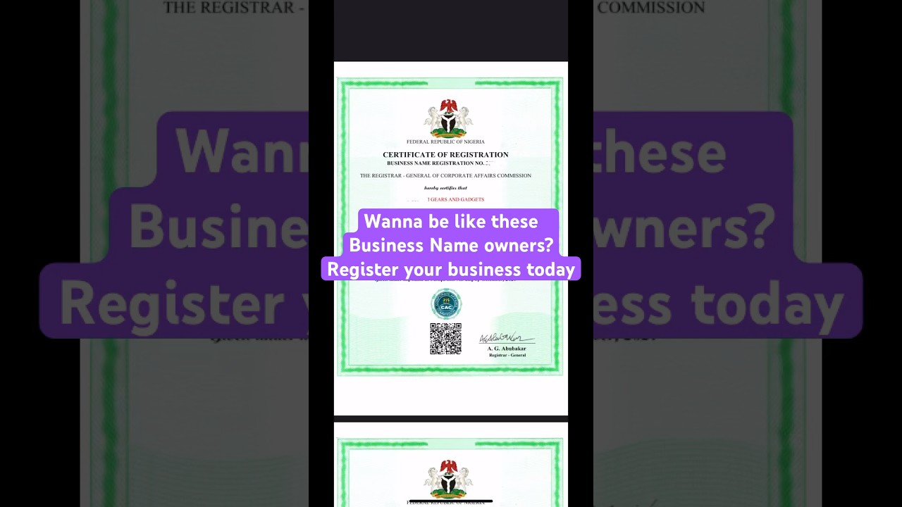 That business idea deserves to be registered with the CAC. 