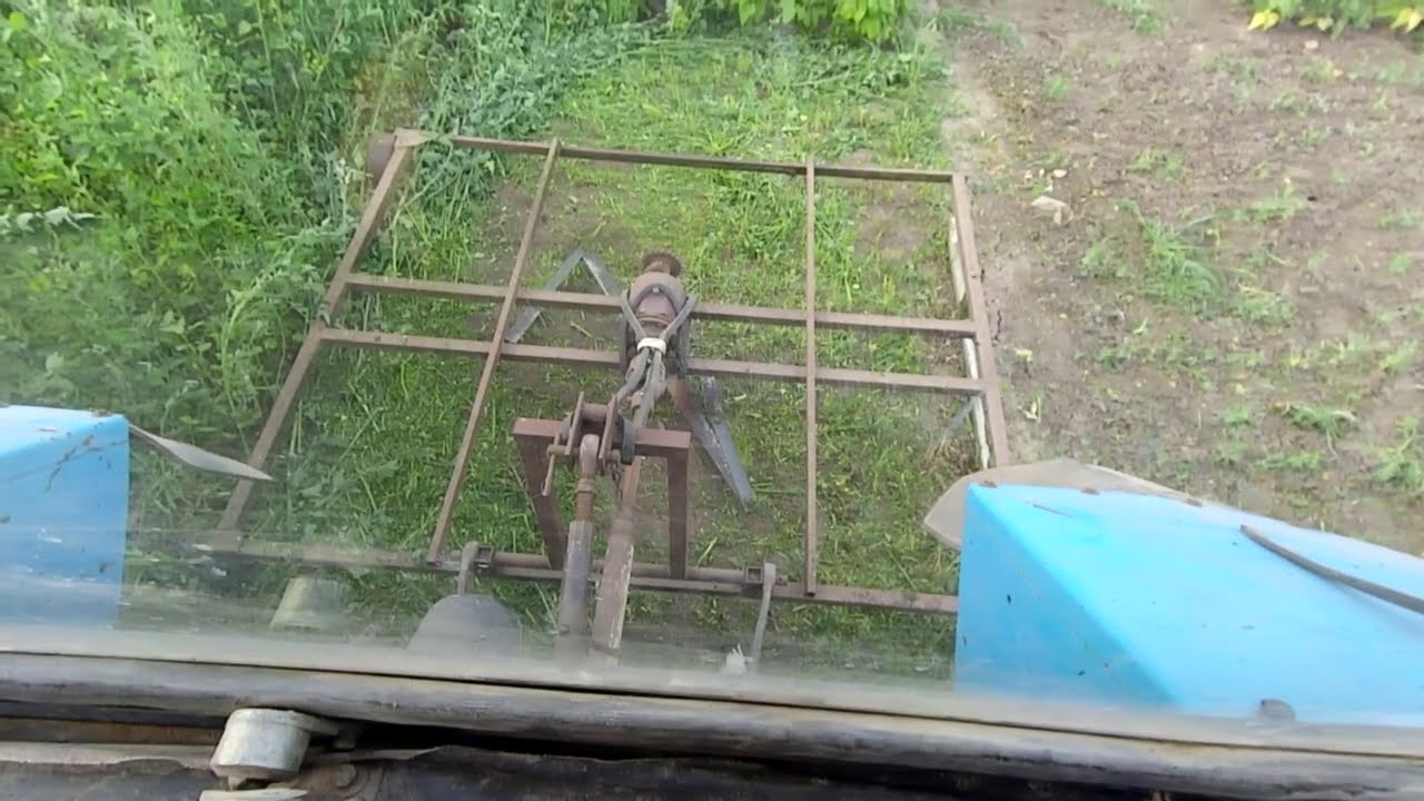 Саморобна Косарка для Трактора в Дії Homemade Mower for Tractor in Action