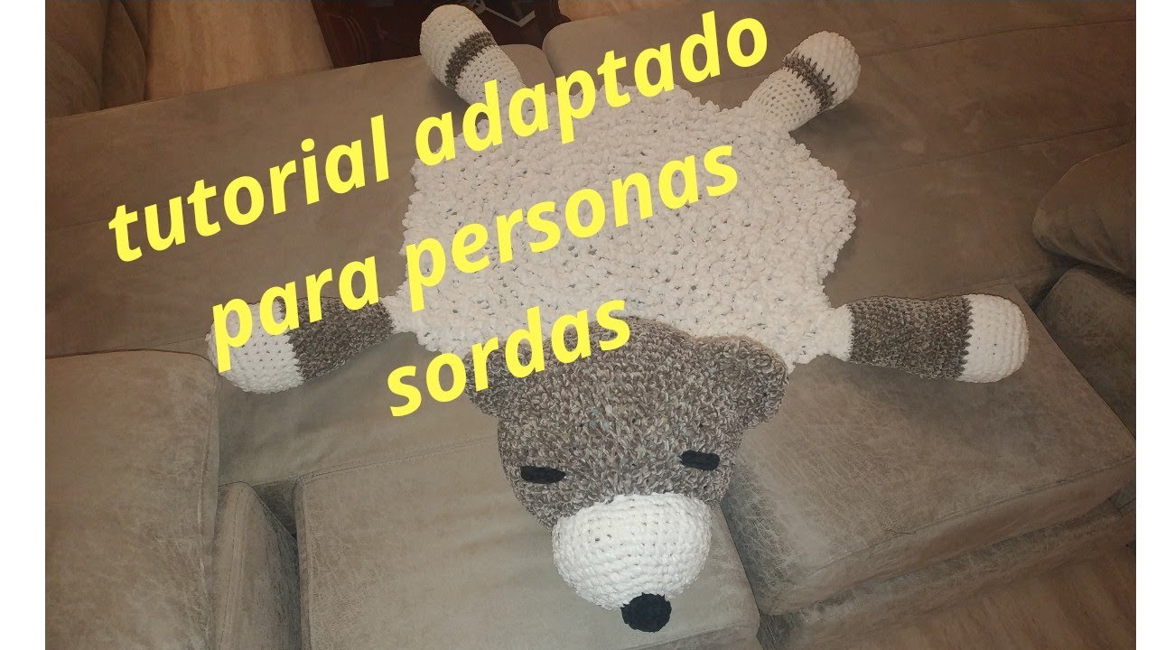 Alfombra oso para bebé a crochet