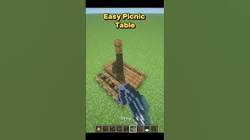 Minecraft How To Build Picnic Table (Easiest Way)🍓🍰🥧🧺 #shorts