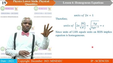 IP-SC PHYSICS LSS Lesson 6 HOMOGENOUS EQUATIONS