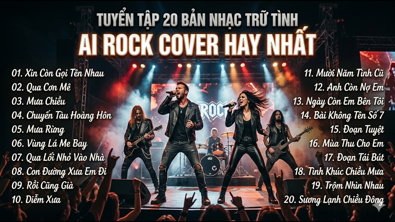 Top 20 Bản Nhạc Trữ Tình Rock Cover Hay Nhất | Tuyển Tập Nhạc Vàng AI Cover Cực Kỳ Cảm Xúc