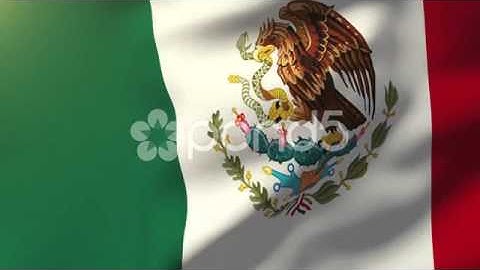 Mexico Flag Waving In The Wind. Looping Sun Rises Style. Animation Loop