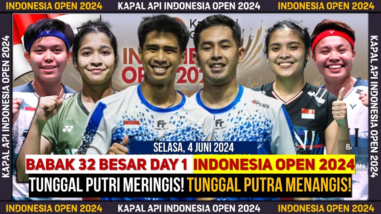 Hasil Lengkap Day 1! Indonesia Open 2024 Hari Ini R32 : 5 Wakil ...