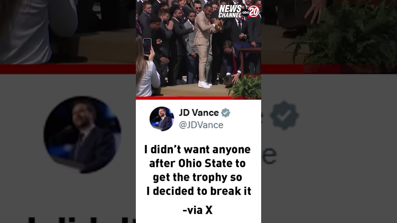 JD Vance Breaks Ohio State's National Trophy
