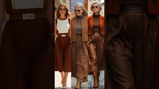 High Fashion Brown Skirts | Elegance in Motionc💃 #shorts #fashion #design #style #beauty #aifashion