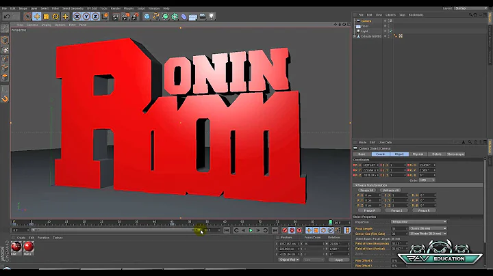 ⓩ Cinema4D Tutorial - Camera Movement in Logo Anim Pt 1 ft. ronin1011! -ZTV→