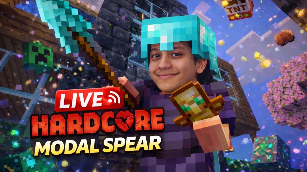 NEW CHALLANGE UNLOCK, HARDCORE MODAL SPEAR, BANG KAPAN LIVE MINECRAFT
