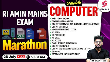Complete Computer Marathon for RI AMIN Mains Exam | RI AMIN Mains Computer Class by Shakti Sir