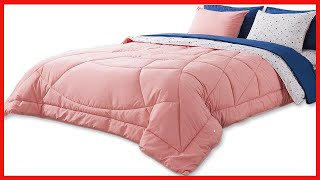 KASENTEX Twin Bed in a Bag Pink Comforter Set with Sheets 5-Pieces for Kids Teens Girls and Boys