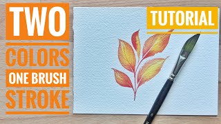 Two tone watercolor leaves for beginners - the easy way? TRY this now! - step by Step Tutorial