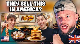 Brit Reacts to "Two Brits try CRACKER BARREL for the first time!"
