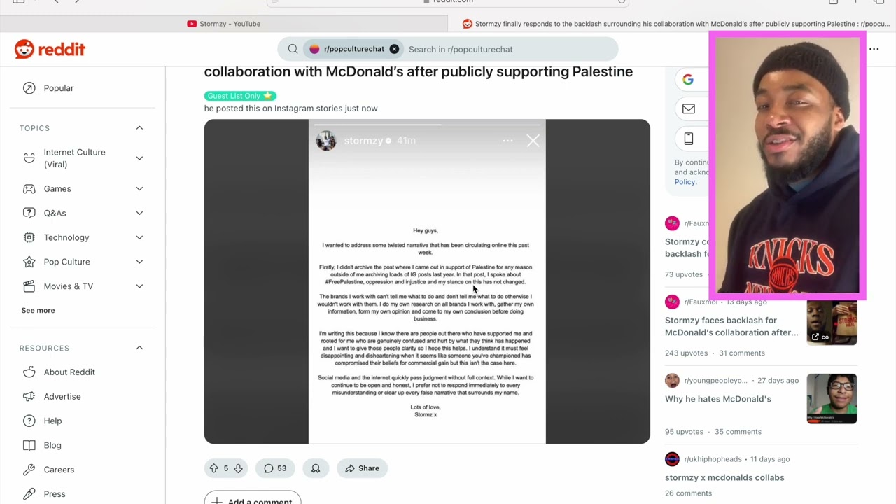 Stormzy Backlash Part 2: His Response to the McDonald’s Deal Controversy!