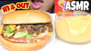 ASMR IN AND OUT CHEESE BURGER + NUCLEAR FIRE SAUCE EATING SOUNDS SPICY MUKBANG 먹는 먹방