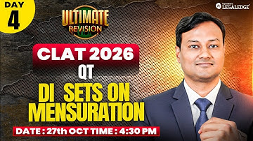 CLAT 2026 |Quantitative Techniques | DI  sets on Mensuration | Ultimate Revision | Tapesh Sir