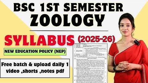 Bsc 1st semester zoology syllabus 2025 - 2026 ,knowledge adda bsc 1st semester zoology