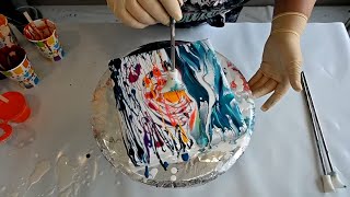Simple Sunset Painting With Fluid Acrylics And A Straw - Acrylic Pouring Tutorial For Everyone!