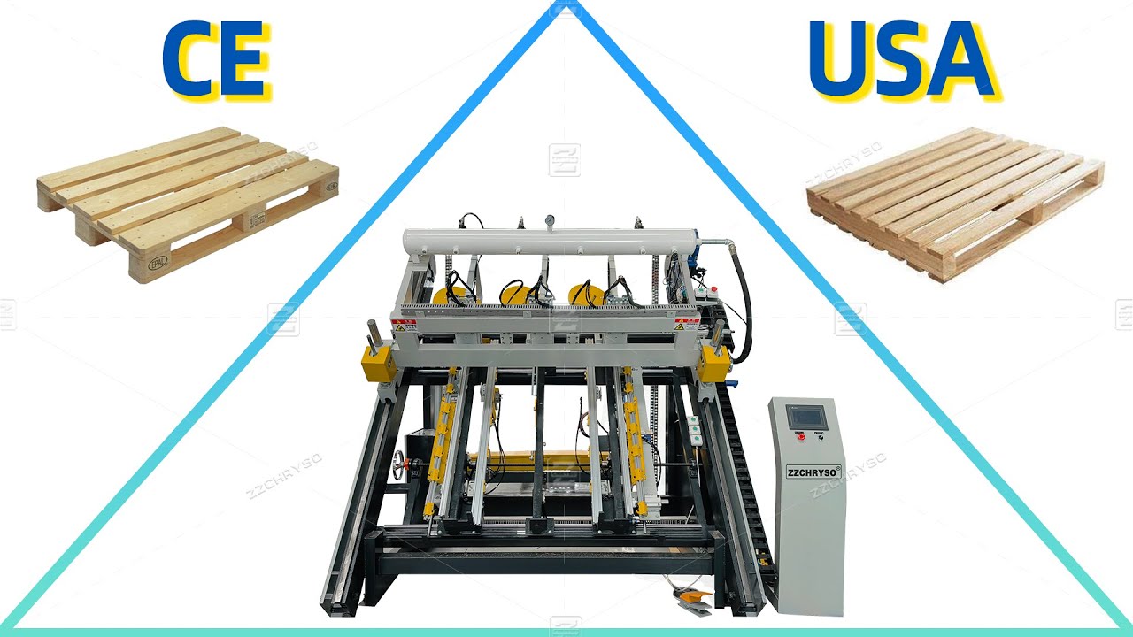 France Popular Euro Type 1200X1000mm Euro Type Woden Pallet Machine Wood Pallet Automatic Line