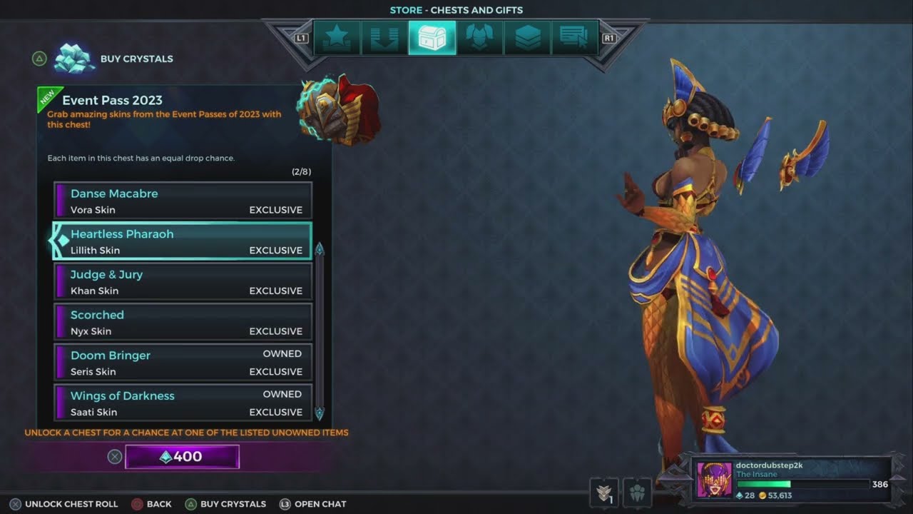 Every skin in the new event pass 2023 paladins chest