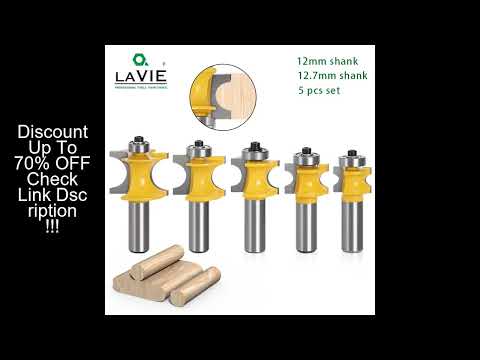 LAVIE 5 PCS 12mm 1 2 Shank Bullnose Half Round Bit With Bearing Endmill Bits For Wood Woodworking To 